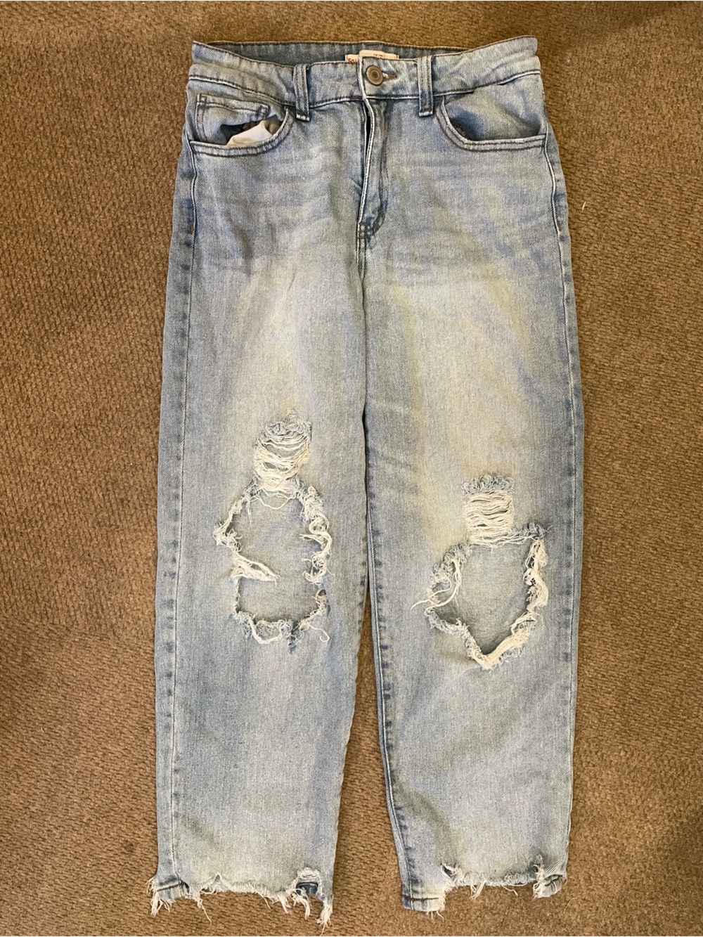 Light Blue Artfully Distressed Jeans